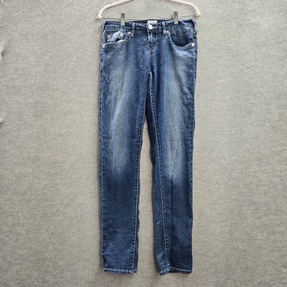True Religion Women Jean 14 Blue Denim Skinny Mid Rise‎ Inseam 31" - Picture 1 of 11